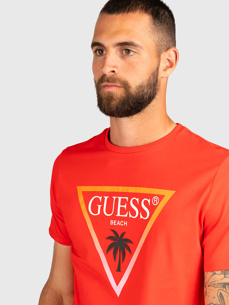 T-shirt with oval neckline and logo print - 3
