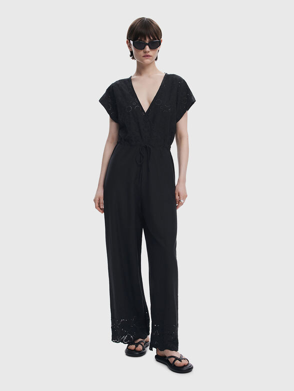 Cut-out jumpsuit with V-neck - 1