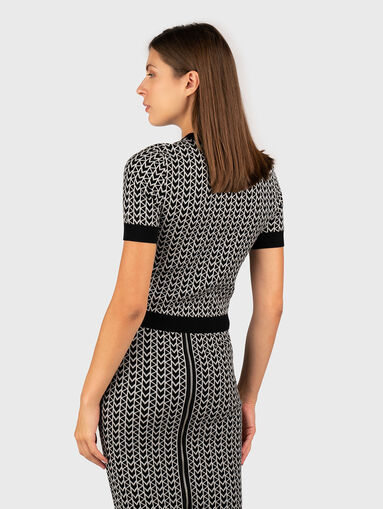 Short sleeve jacquard sweater - 3