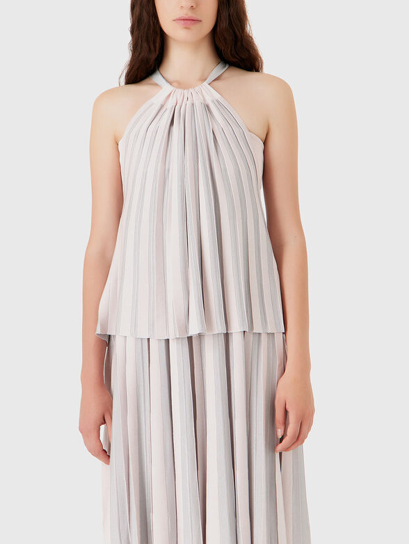 Pleated top with halter neckline  - 1