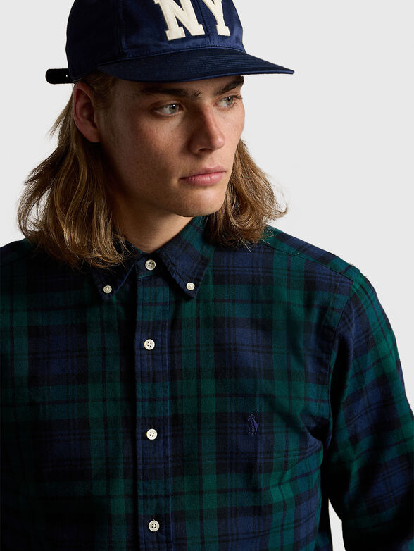 Check shirt with logo - 4