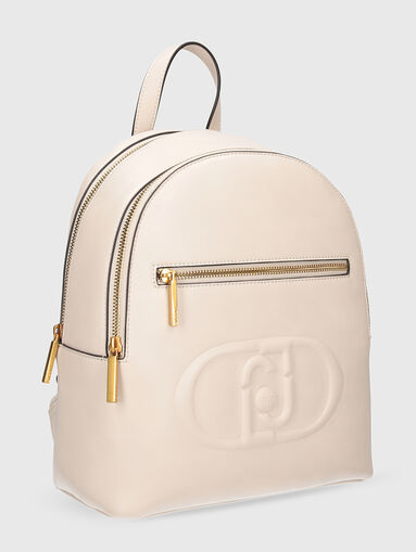 Black backpack with embossed logo  - 4
