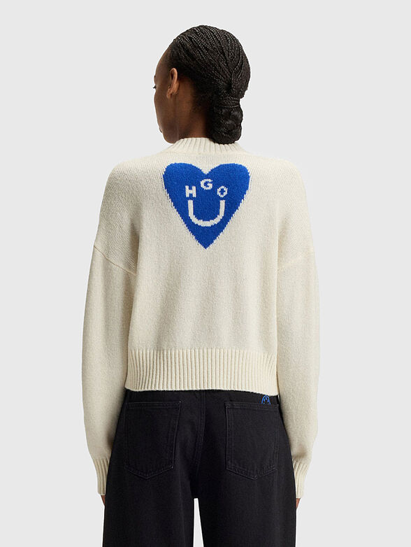 Wool sweater with accent logo - 3