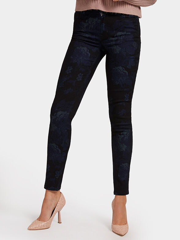 Skinny jeans with floral print - 1