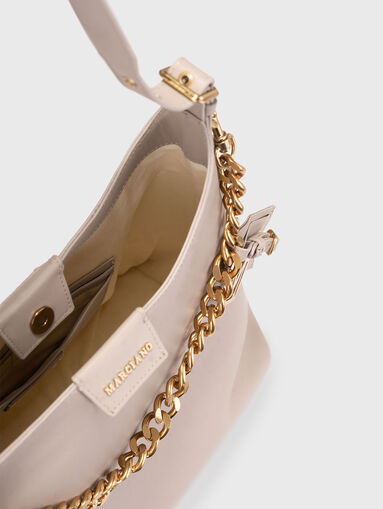 Leather hobo bag with accent details - 5