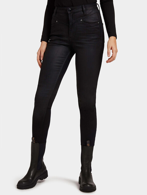 High-waisted black jeans - 1