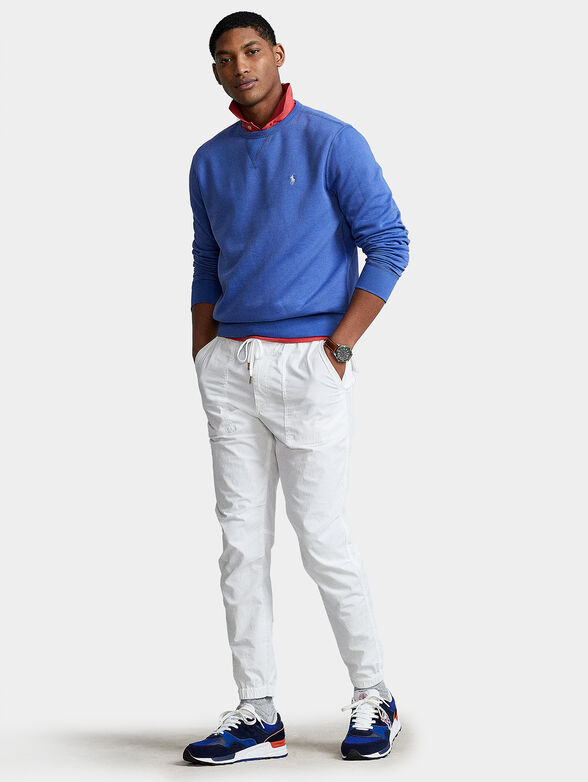 Blue sweatshirt with logo embroidery - 2