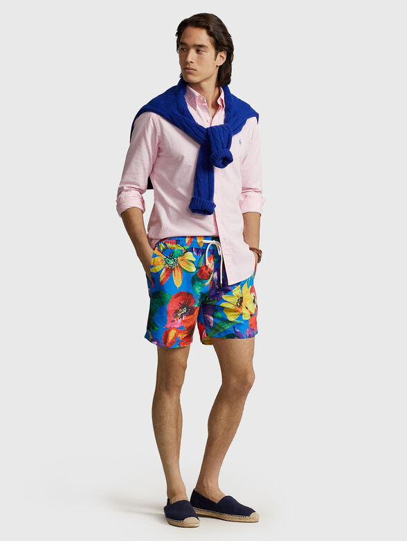 EXPLORER floral print beach shorts - 4