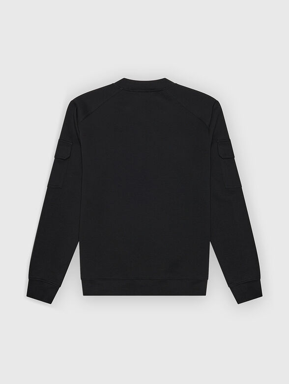 Sweatshirt in black with pockets on the sleeves - 2