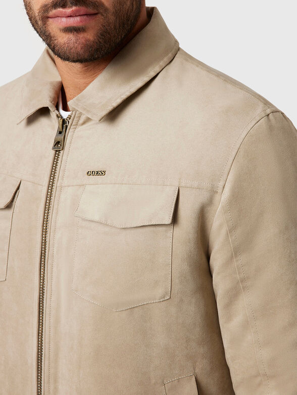 Suede jacket with pockets - 4