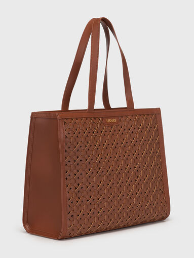 Tote bag with woven texture and logo detail - 3