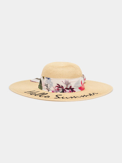 Wide-brimmed hat with inscription - 1