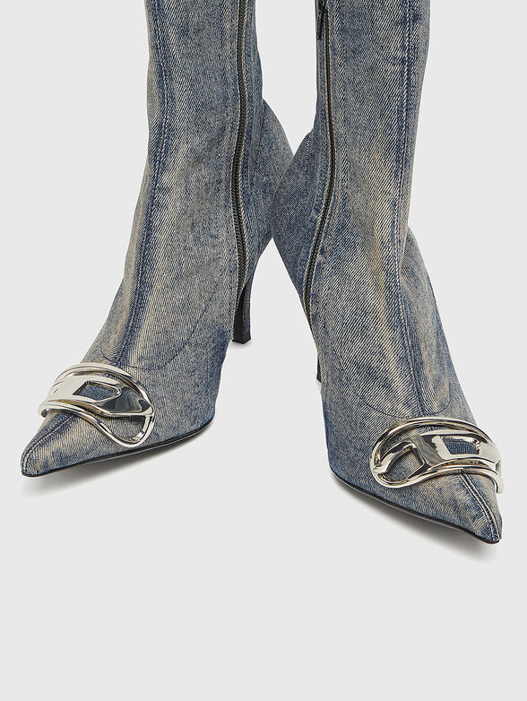 D-VENUS KB denim heeled boots - 6
