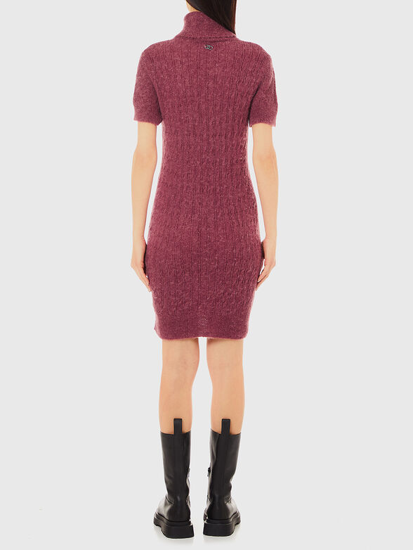 Knitted dress in red color - 2