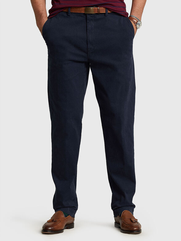 Cotton trousers in dark blue - 0