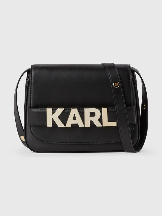 Черна чанта K/LETTERS с лого акцент - 1