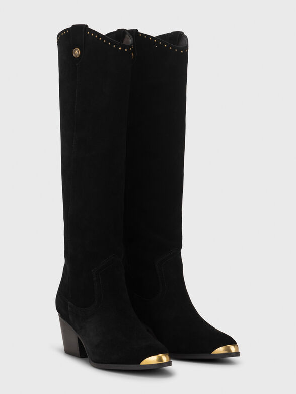 Black boots with gold accents  - 2