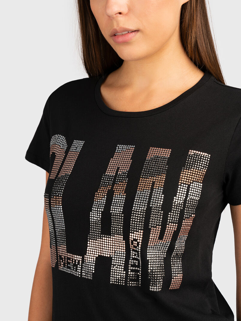 Black T-shirt with accent writing - 3