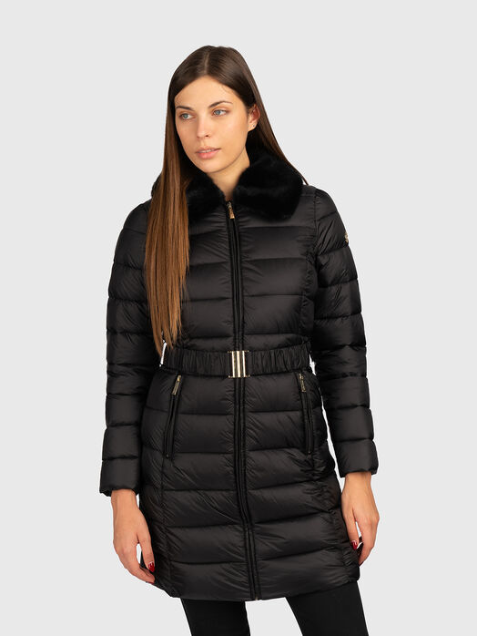 Quilted jacket with belt