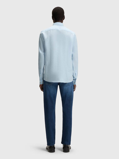 Linen shirt in blue color - 3