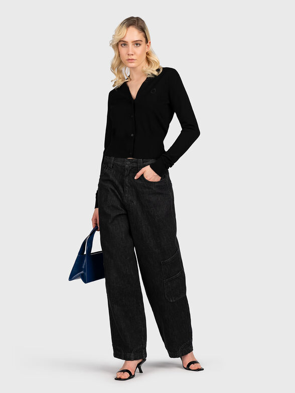 Black viscose cardigan - 2