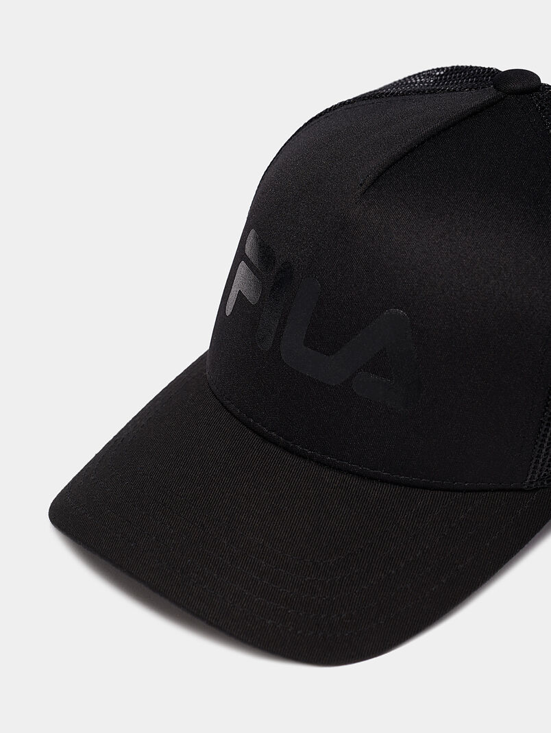 Black cap with logo print - 3