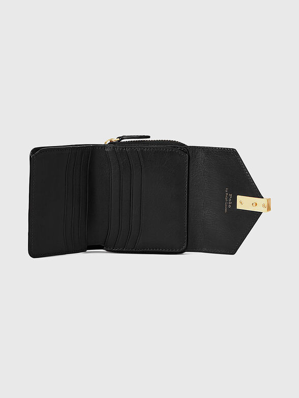 Leather wallet with logo detail - 3
