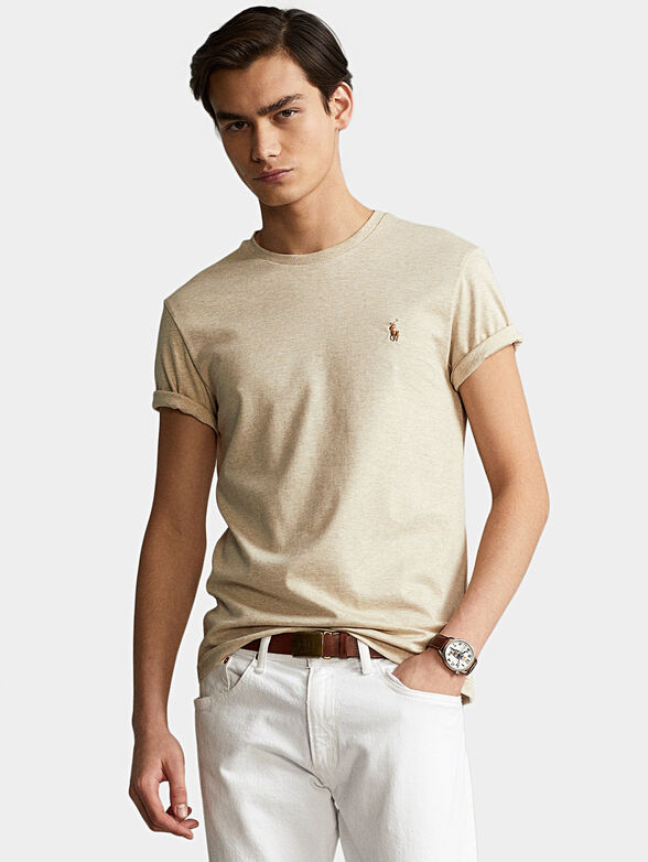 Cotton beige T-shirt - 1
