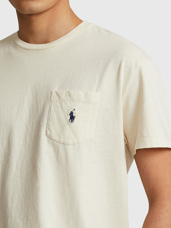 Cotton blend T-shirt with logo detail - 4