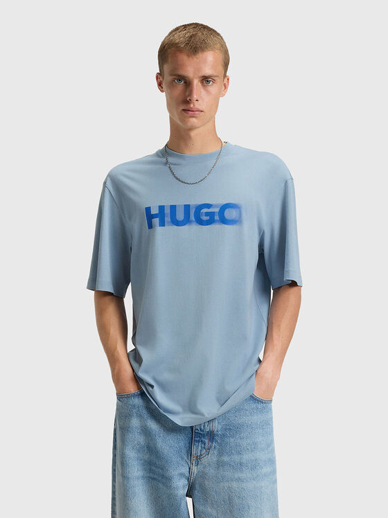 Памучна тениска с овално деколте - 1