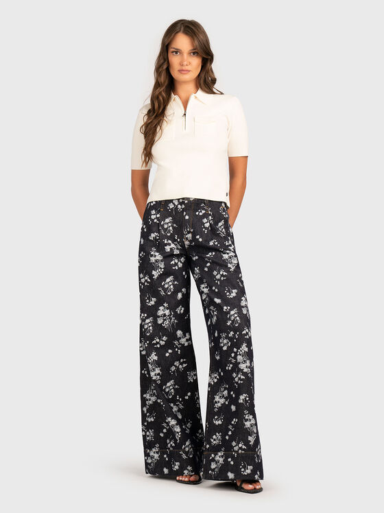 Плетен поло-шърт с цип - 2