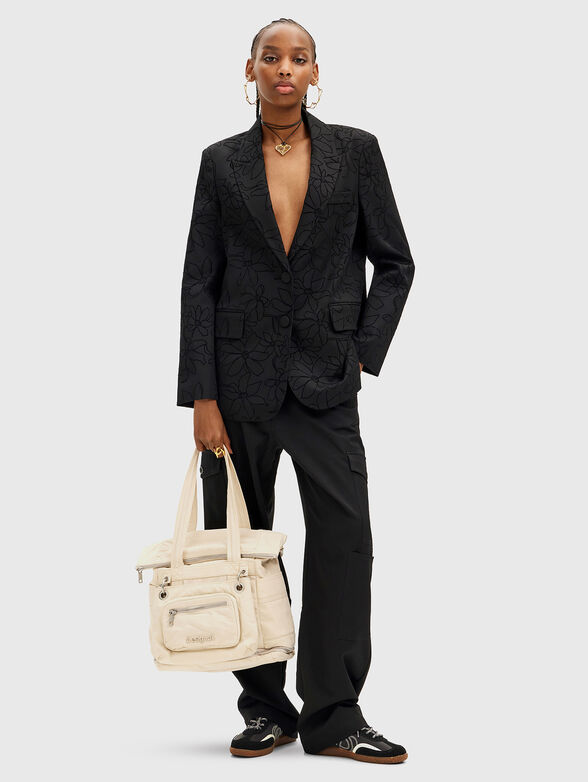 Black blazer with floral pattern - 2