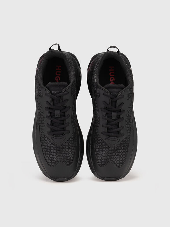 Black sports shoes with logo - 6