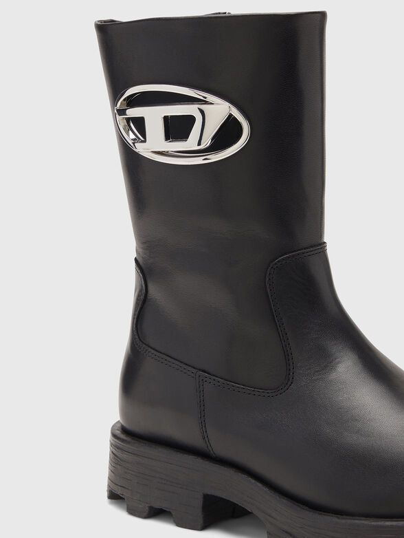 D-HAMMER biker boots in shiny leather - 6