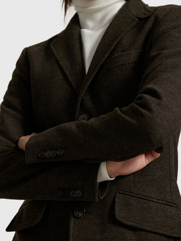 Slim wool blend blazer - 5