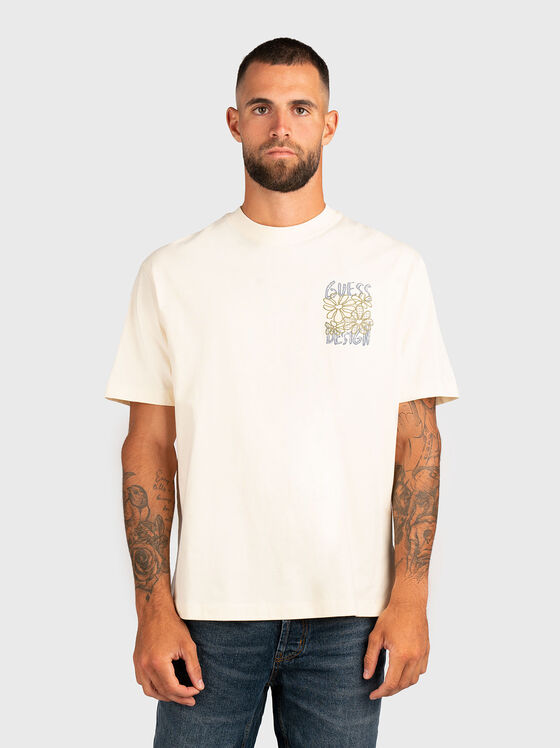 T-shirt with crew neck and floral embroidery - 1