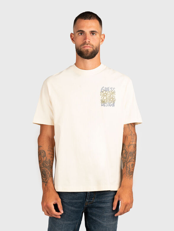T-shirt with crew neck and floral embroidery - 1