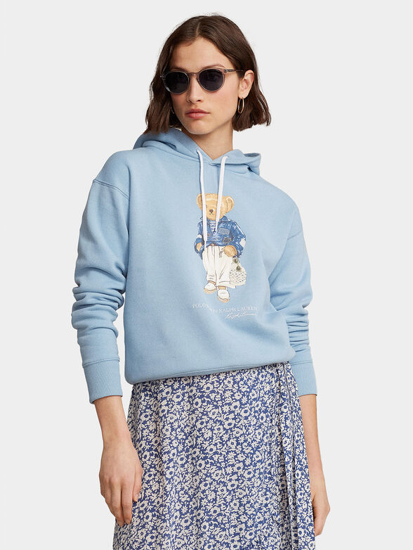Blue sweatshirt with Polo Bear print - 1