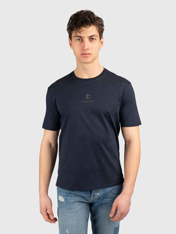 Dark blue cotton T-shirt - 1