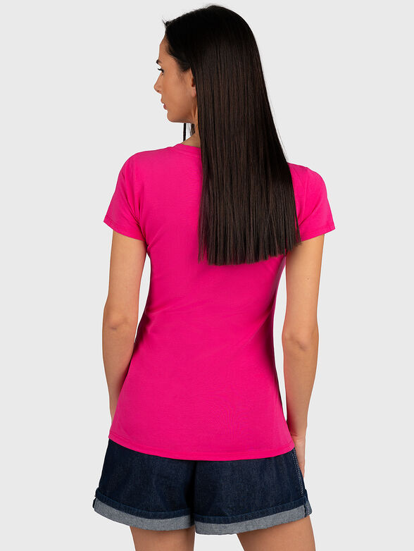 White T-shirt with animal print logo - 3