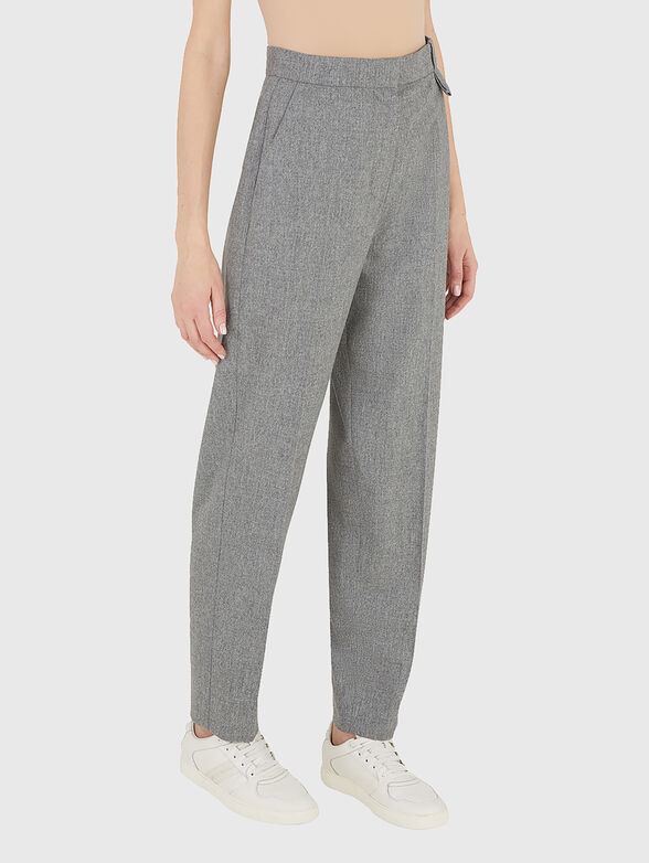 High-waisted wool and cashmere trousers - 3