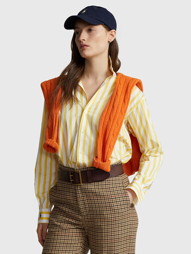 Yellow striped cotton shirt - 5