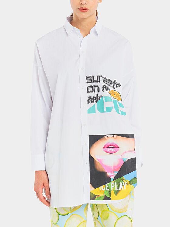 Cotton shirt with art prints - 1