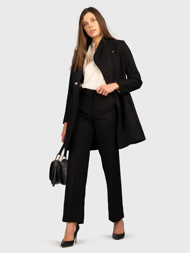 Trousers with high waist and rhinestones - 5