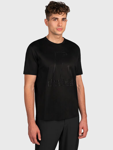 Black t-shirt with logo accent - 1