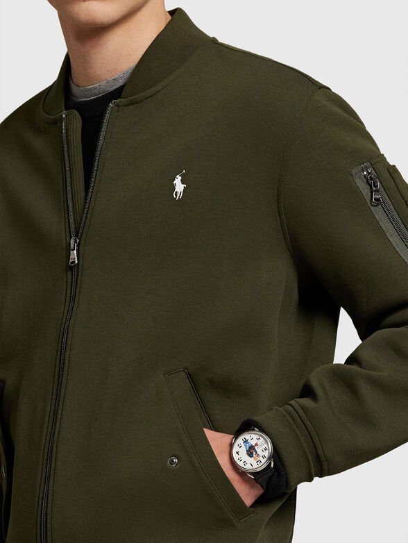 Sweatshirt with zip and logo embroidery - 4