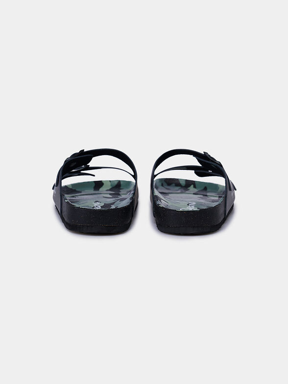 Black leather slippers - 4
