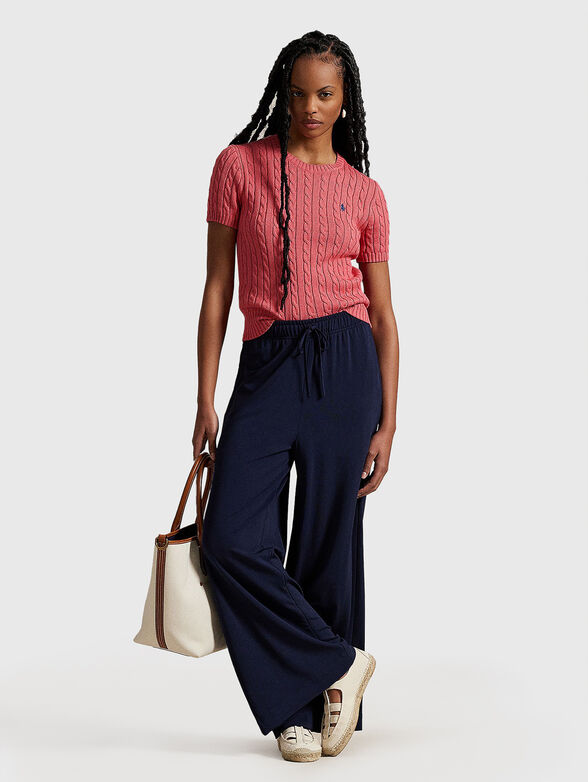 Cable knit cotton short sleeve jumper - 2