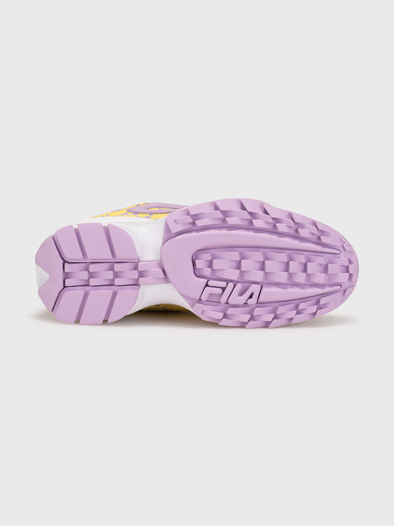 Fila pink lilac and yellow disruptor 3 zip trainers store