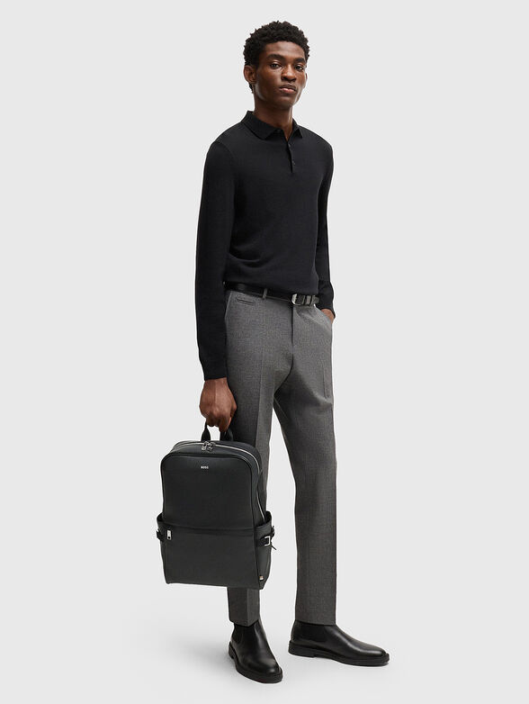 ZAIR black backpack with saffiano effect - 2